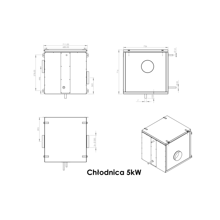 Chłodnica-nagrzewnica freonowa 5,5-9kW